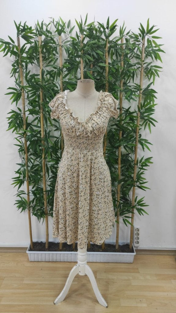 Rochie Supreme pentru femei, cu mânecă scurtă, decolteu înfășurat, talie elastică, model floral, 25204