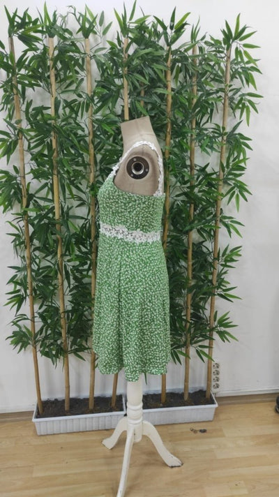 Women's Strappy Floral Patterned Lace Collar Supreme Dress, 27509