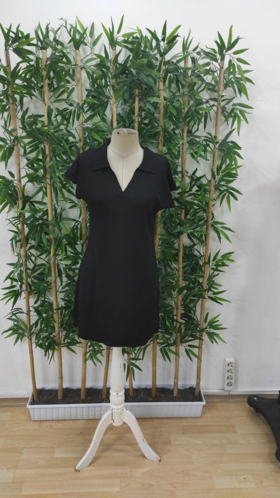 Rochie de damă cu mânecă scurtă și decolteu în V, model creț, 25452