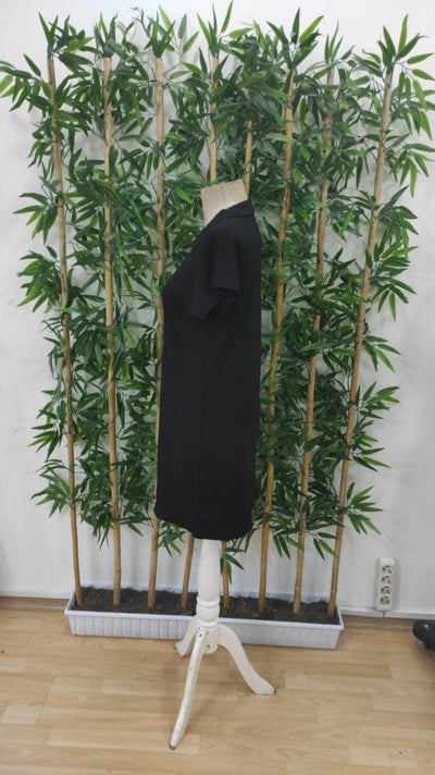Rochie de damă cu mânecă scurtă și decolteu în V, model creț, 25452