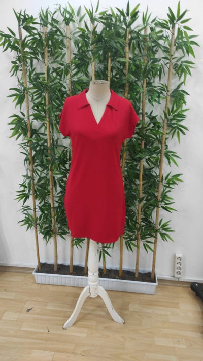 Rochie de damă cu mânecă scurtă și decolteu în V, model creț, 25454