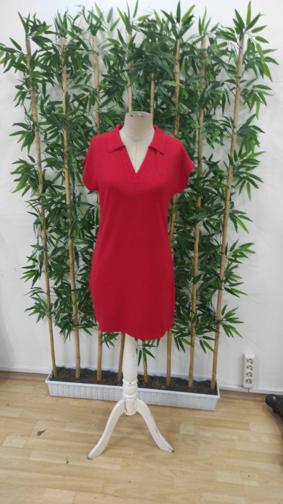 Rochie de damă cu mânecă scurtă și decolteu în V, model creț, 25454