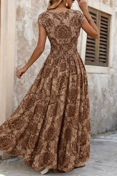 Rochie maxi Supreme pentru femei, cu mânecă scurtă, decolteu înfășurat și talie elastică, 34756
