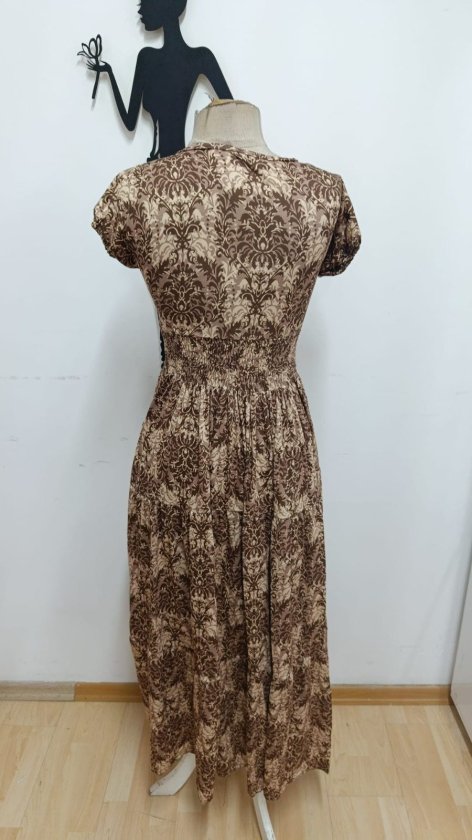 Rochie maxi Supreme pentru femei, cu mânecă scurtă, decolteu înfășurat și talie elastică, 34756