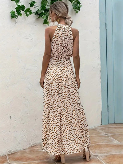 Women's Round Neck Elasticated Waist Patterned Supreme Dress, 25524