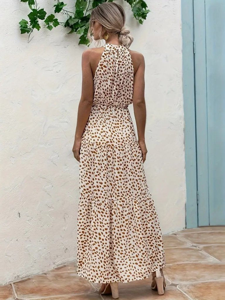 Women's Round Neck Elasticated Waist Patterned Supreme Dress, 25524