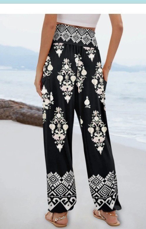 Pantaloni Supreme cu talie înaltă și imprimeu elastic pentru femei, 26665