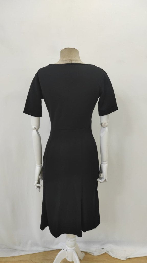 Rochie de damă cu mânecă scurtă, decolteu pătrat, cu șireturi, din crep strălucitor, 25896