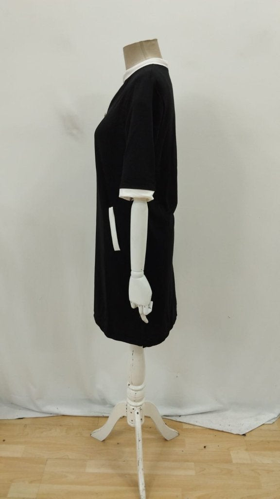 Rochie de damă din viscoză cu mânecă scurtă, fermoar, buzunare și crăpături laterale, 27160