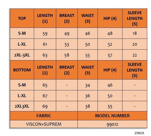Set de două piese pentru femei, bluză din viscoză cu mânecă scurtă și guler rotund, și fustă Scuba cu imprimeu, 34376
