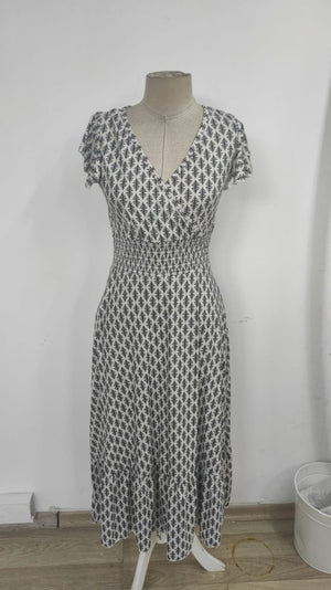 Rochie Supreme pentru femei, cu mâneci scurte și guler înfășurat, model 26673