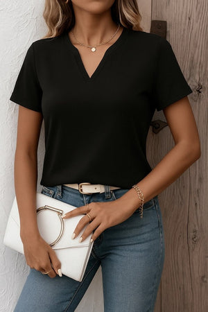Rochie de damă din crep importat, cu mânecă scurtă și decolteu în V, 31425