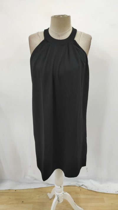 Women's Round Neck Off-the-Shoulder Open-Back Lace Detail Iridescent Crepe Dress, 26177