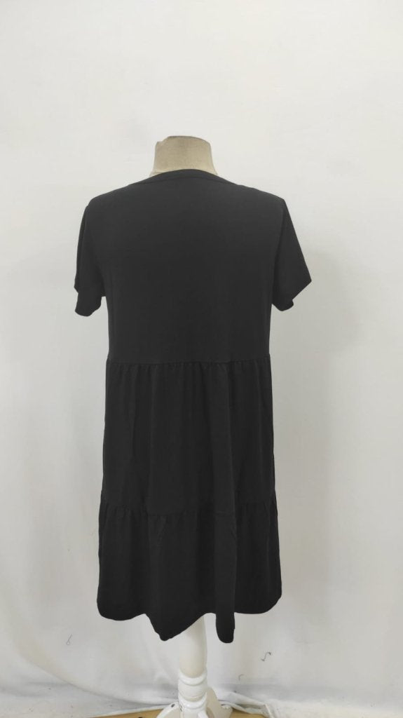 Rochie de damă din viscoză cu mânecă scurtă și decolteu în V, 26178