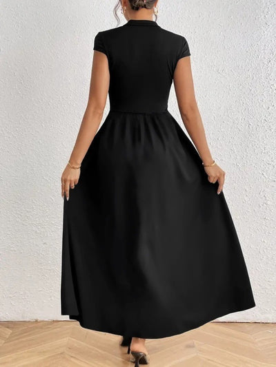 Women's Short Sleeve Semi-Turtleneck Viscose Dress, 26726