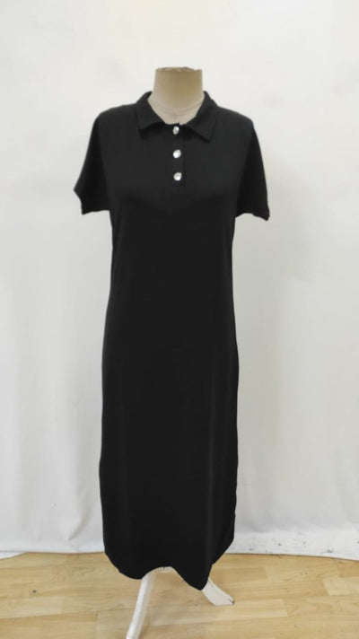 Rochie de damă din viscoză cu două fire, cu mânecă scurtă și guler, 26289
