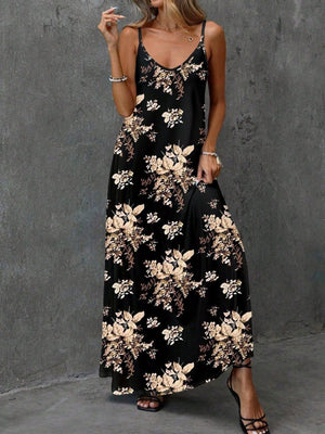Rochie Supreme pentru femei, cu decolteu în V și model floral, cu bretele, 26355