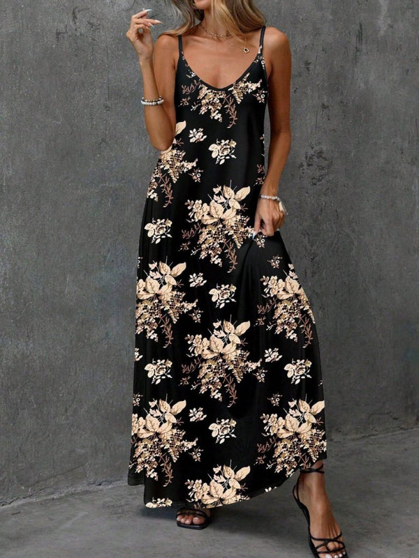 Rochie Supreme pentru femei, cu decolteu în V și model floral, cu bretele, 26355