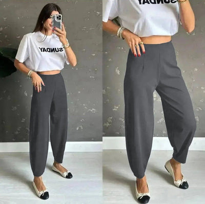 Kadın Yüksek Bel Krep Pantolon , 34802