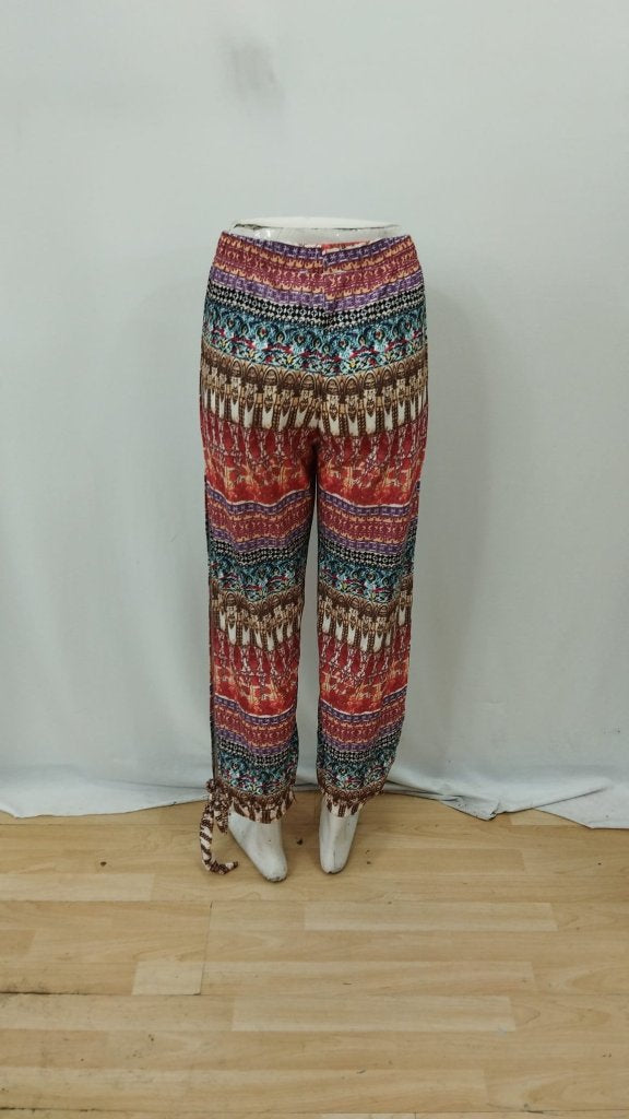 Pantaloni de damă din crep cu talie înaltă și șlițuri laterale, 34684