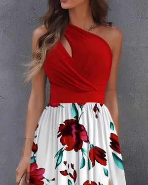 Rochie maxi pentru femei cu un singur umăr, cu detaliu în partea de sus și partea de jos Supreme, 26507