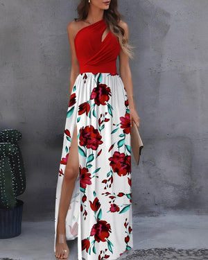 Rochie maxi pentru femei cu un singur umăr, cu detaliu în partea de sus și partea de jos Supreme, 26507
