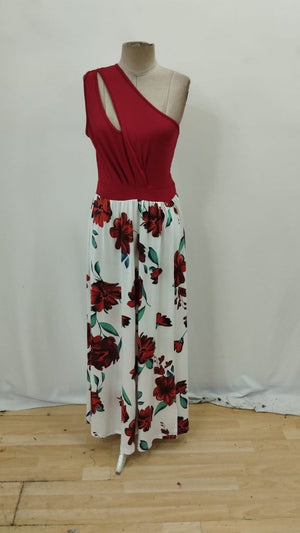 Rochie maxi pentru femei cu un singur umăr, cu detaliu în partea de sus și partea de jos Supreme, 26507