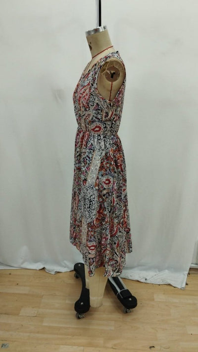 Rochie scurtă Supreme pentru femei, fără mâneci, cu decolteu în V și model, 34105