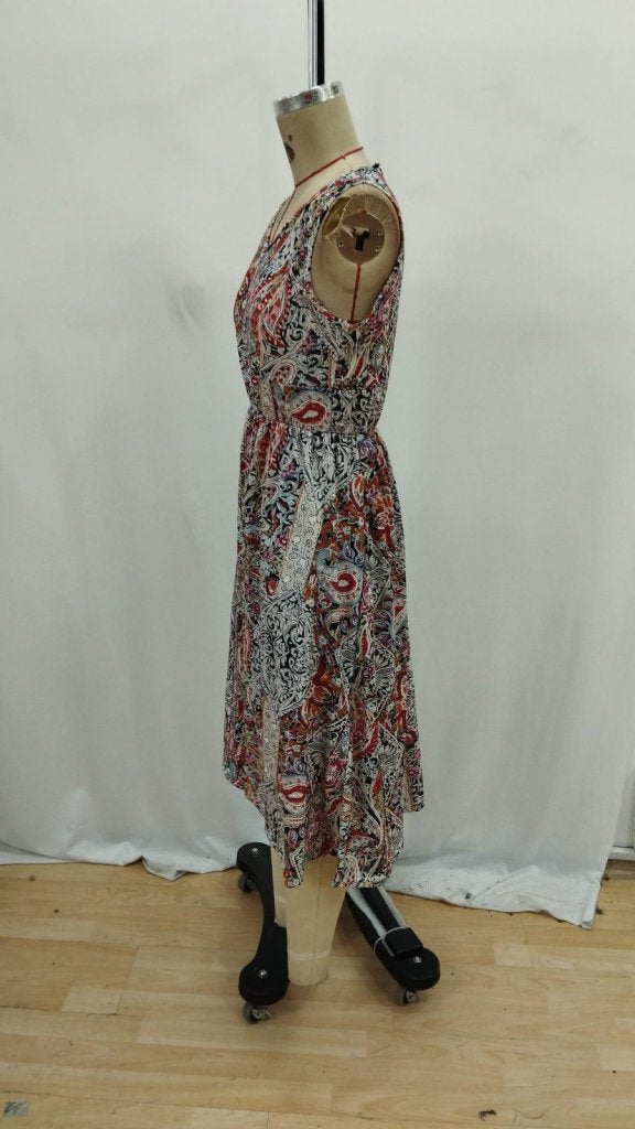 Rochie scurtă Supreme pentru femei, fără mâneci, cu decolteu în V și model, 34105