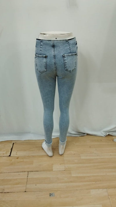 Women's High Waist Button-Front Jean Trousers, 31138