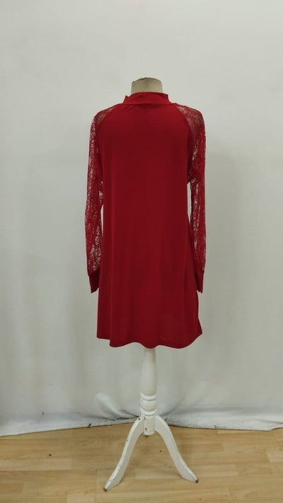 Rochie mini din material ușor cu mâneci lungi, cu detaliu picătură, 37449