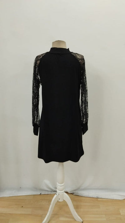 Rochie mini din material ușor cu mâneci lungi, cu detaliu picătură, 37448