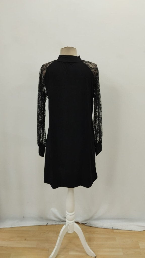 Rochie mini din material ușor cu mâneci lungi, cu detaliu picătură, 37448