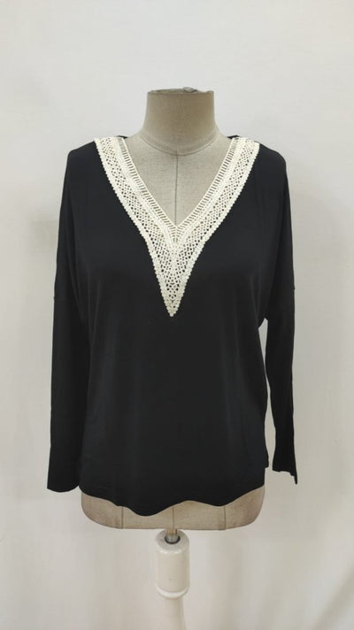 Women's Long Sleeve V-Neck Batwing Viscose Blouse, 26848