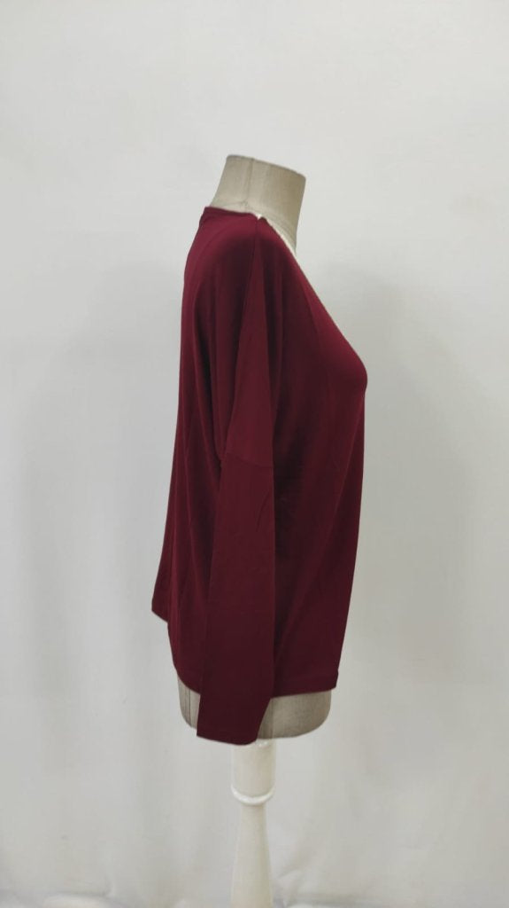 Bluza viscoza cu guler V, mâneci liliac, mâneci lungi, pentru femei, 26845