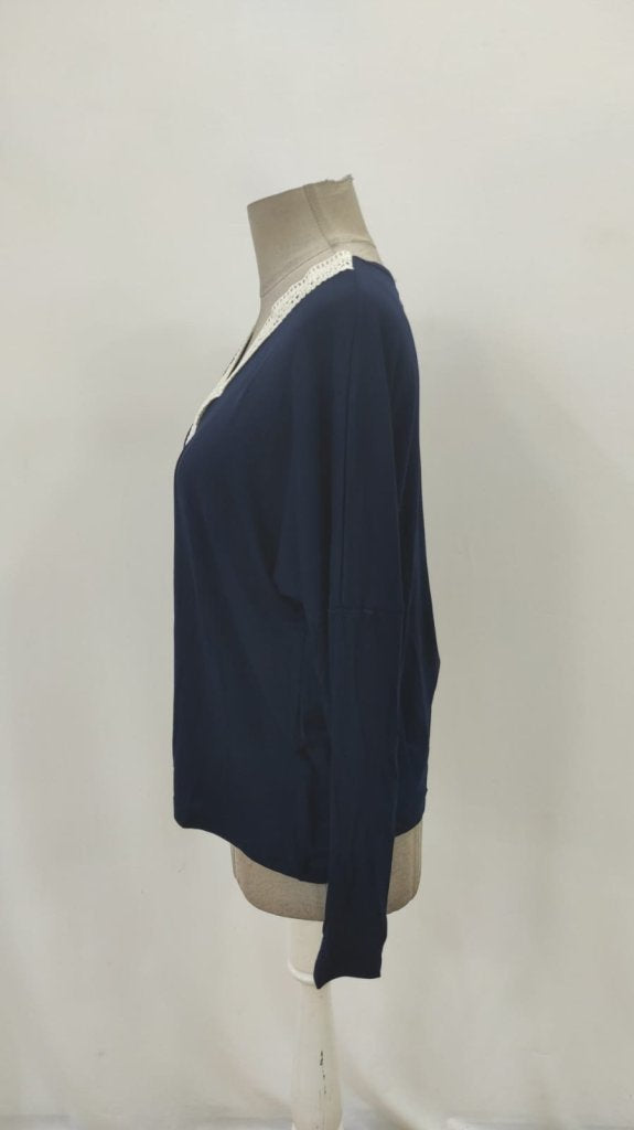 Bluza viscoza cu guler V, mâneci liliac, mâneci lungi, pentru femei, 26846
