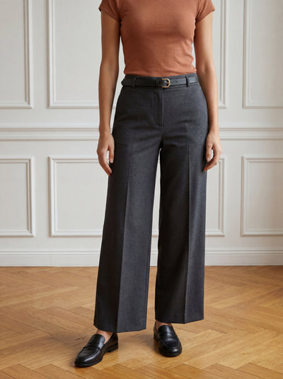 PANTALONI CU CUREA MOSCOW - Gri închis