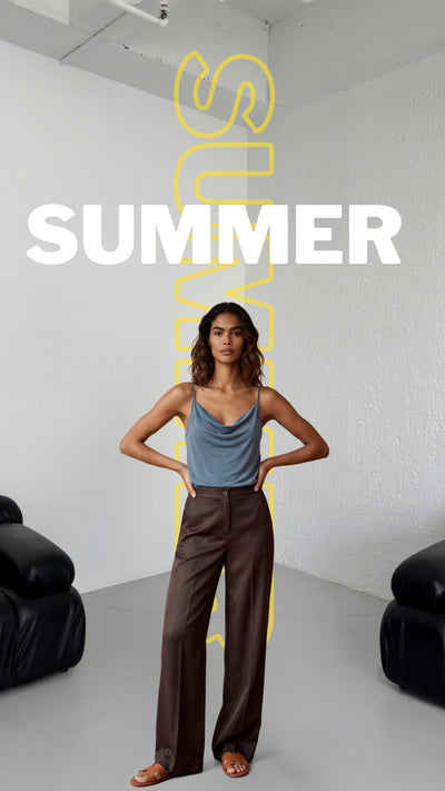 PANTALONI NIL TENCEL - Blană de nurcă