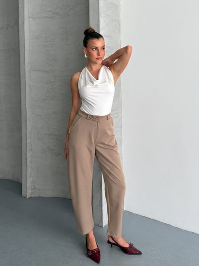 PANTALONI BARREL ANKLE - Bej