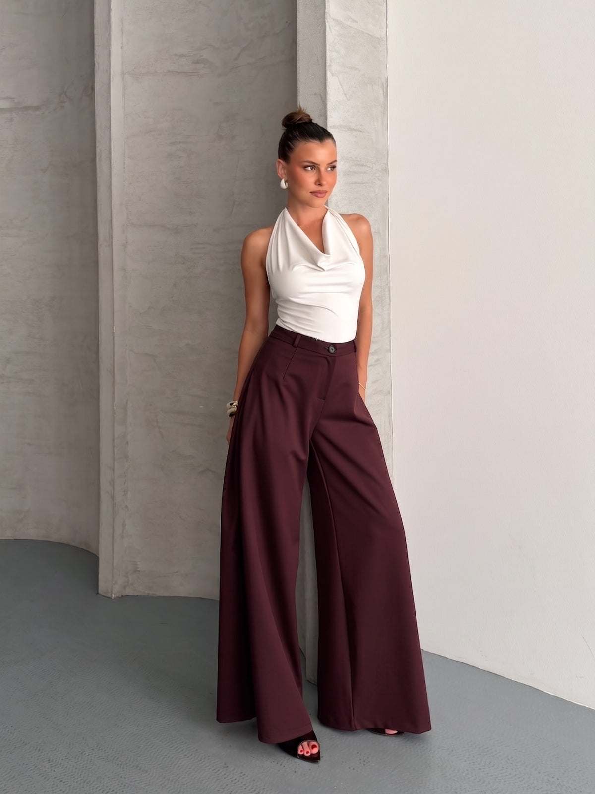 PANTALONI RUMI - Burgundiu