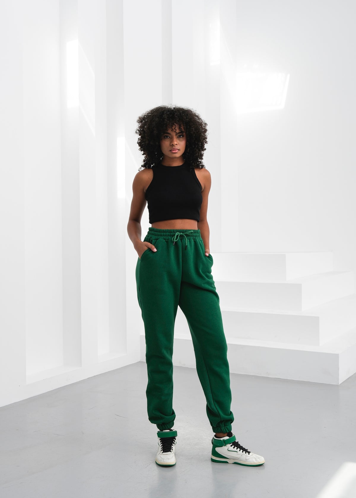 3 İPLİK JOGGER ŞARDONLU PANTOLON - A. ZÜMRÜT