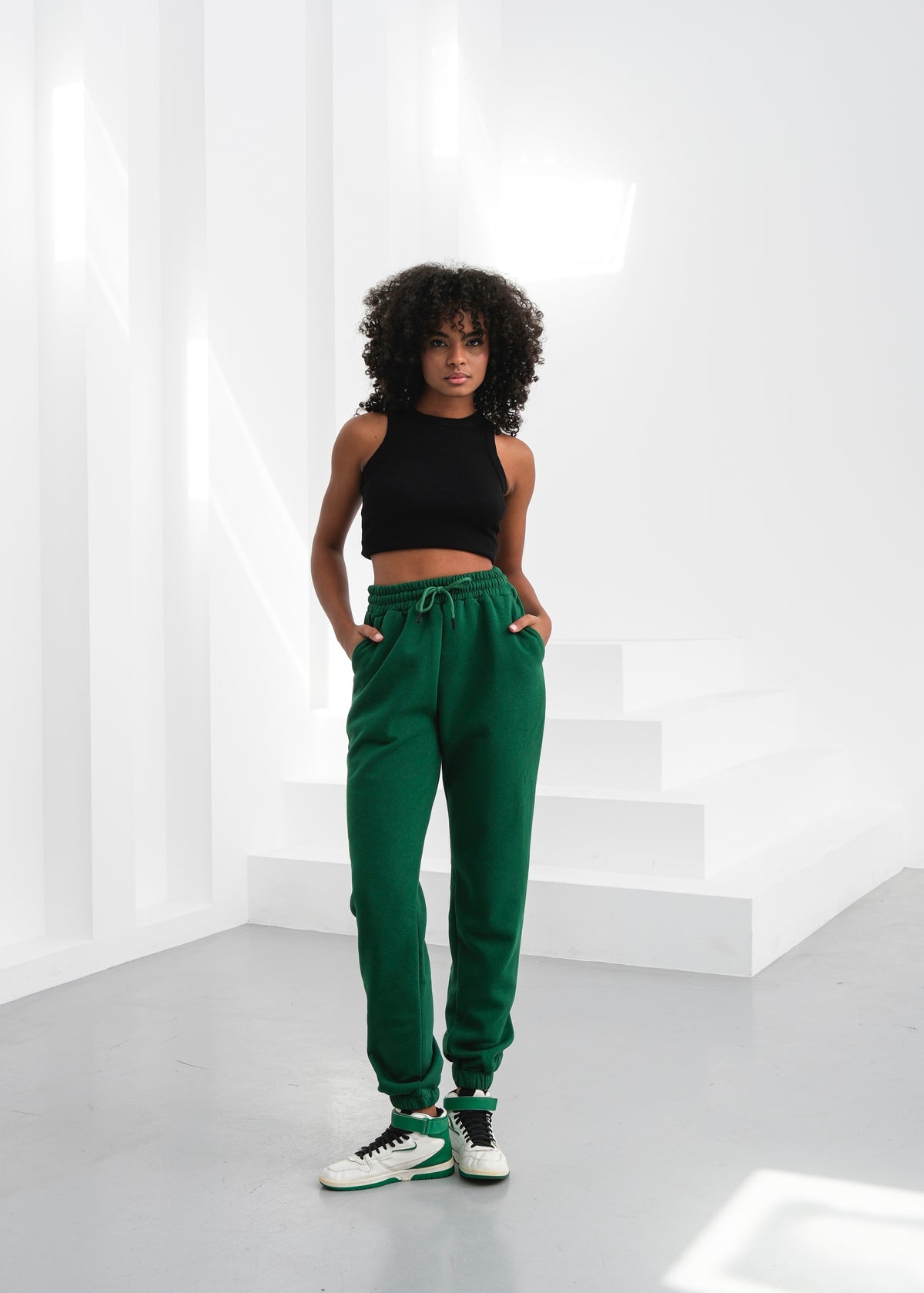 3 İPLİK JOGGER ŞARDONLU PANTOLON - A. ZÜMRÜT