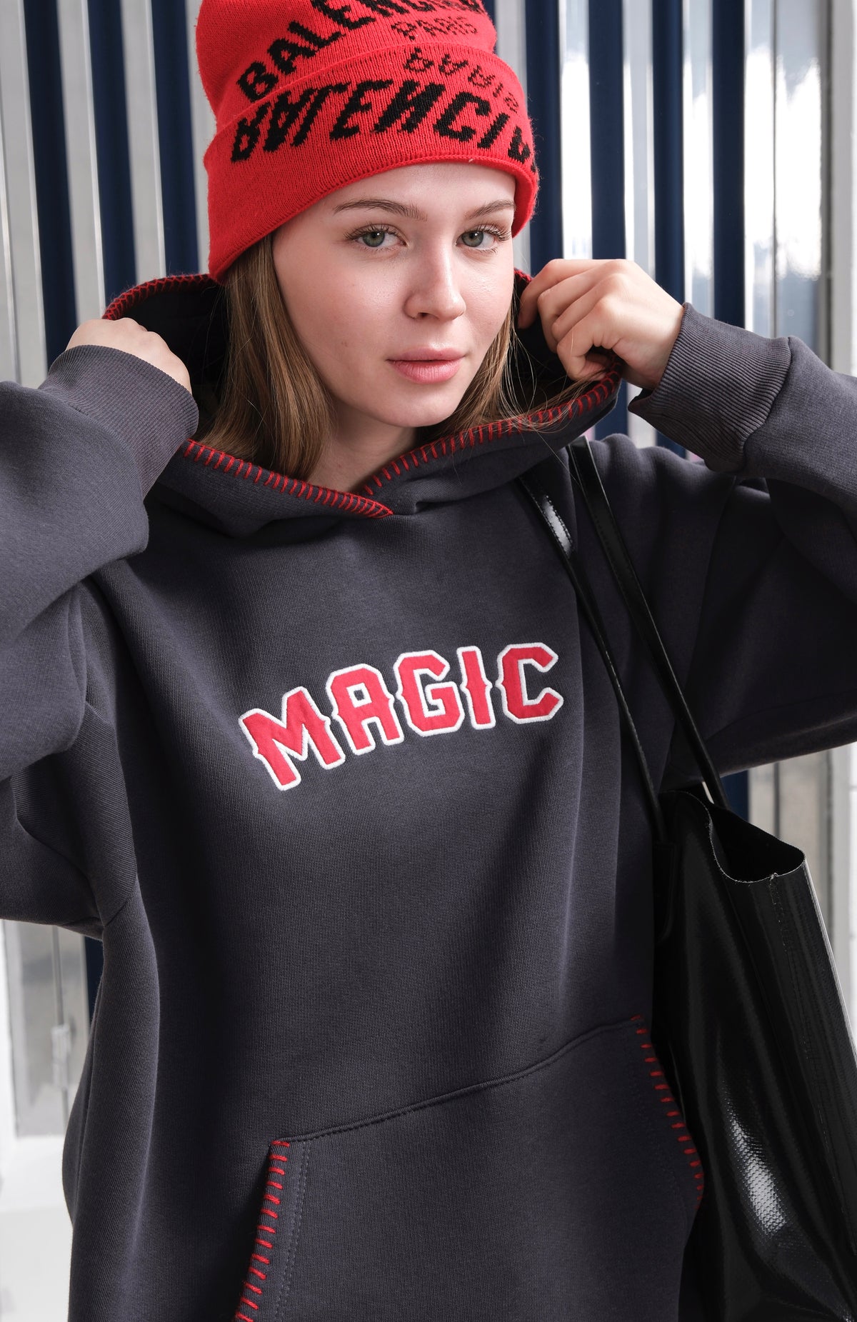 MAGIC SÜZENE NAKIŞ KAPŞONLU EŞOFMAN TAKIMI - Antrasit