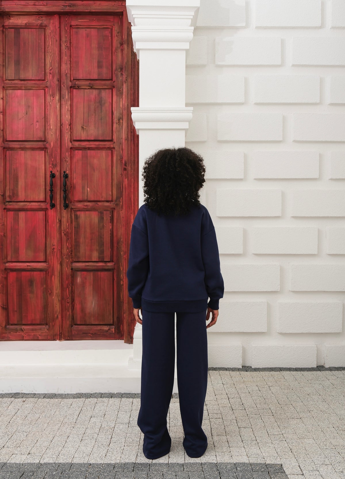 NAKIŞ DETAYLI SWEATSHIRT TRACKSUIT - Lacivert