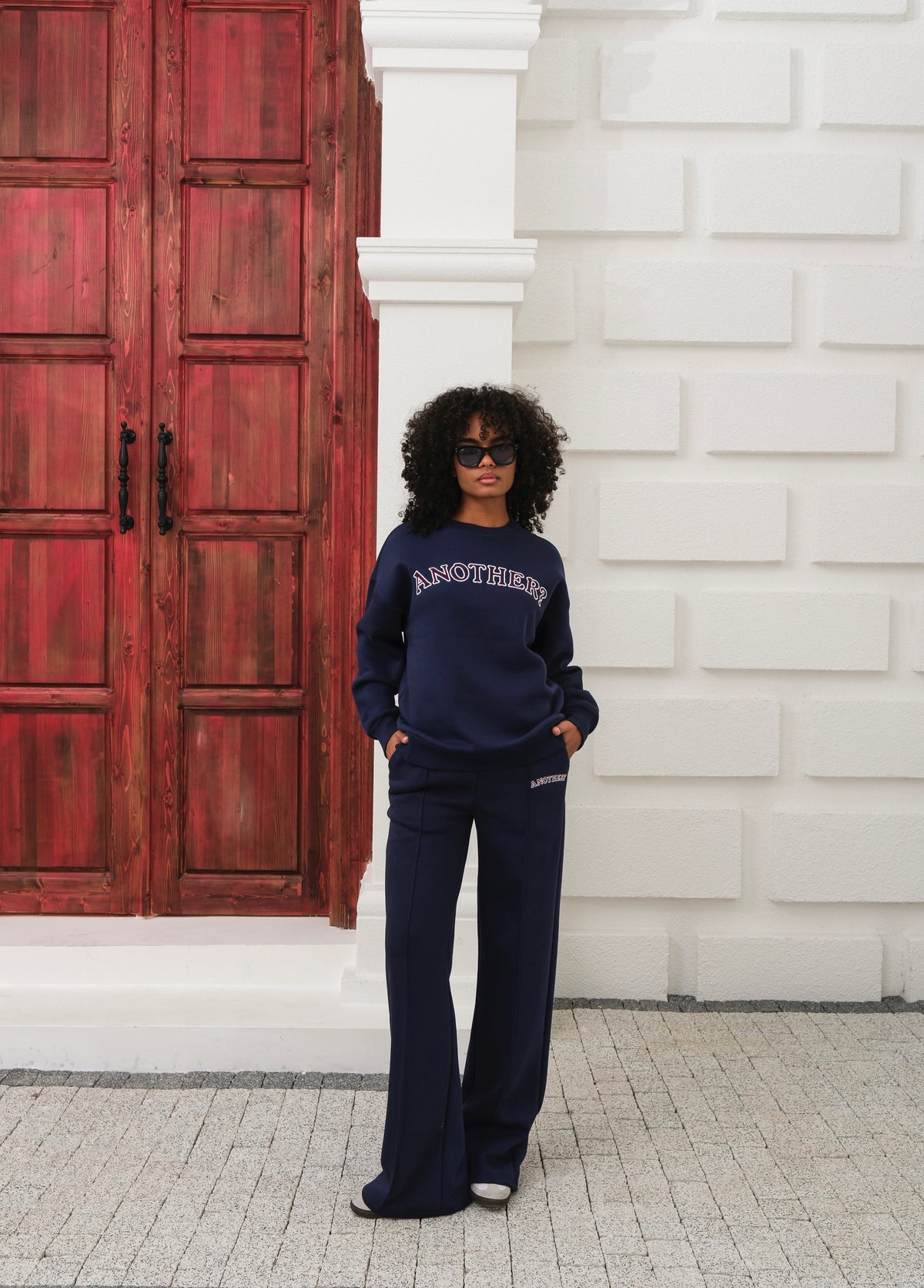 NAKIŞ DETAYLI SWEATSHIRT TRACKSUIT - Lacivert