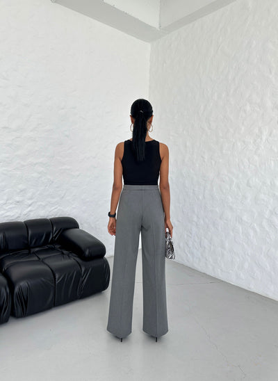 PANTALONI MILANO PALAZZO - Gri închis