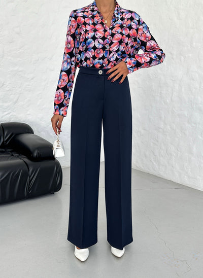 MILANO PALAZZO TROUSERS - Navy Blue