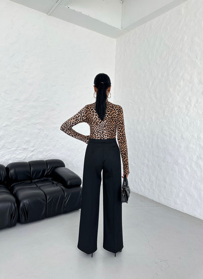 PANTALONI MILANO PALAZZO - Negru