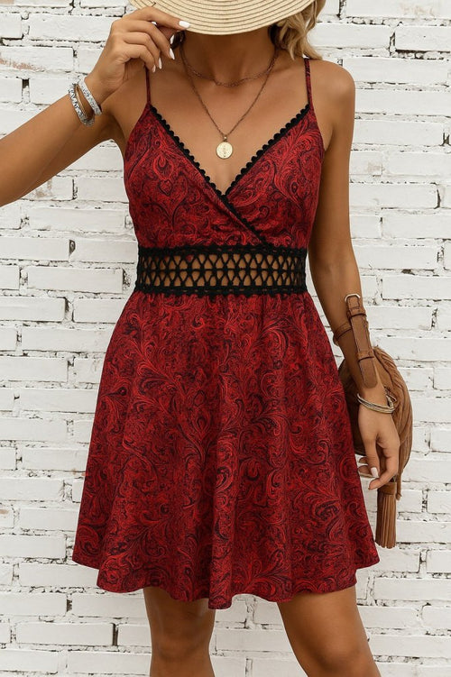 Rochie mini Supreme pentru femei, cu bretele, decolteu înfășurat și model, 27100