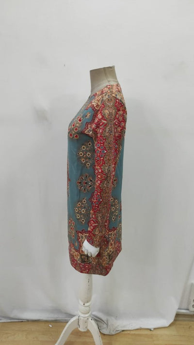 Rochie mini din modal cu mânecă lungă, gât rotund și model pentru femei, 27106